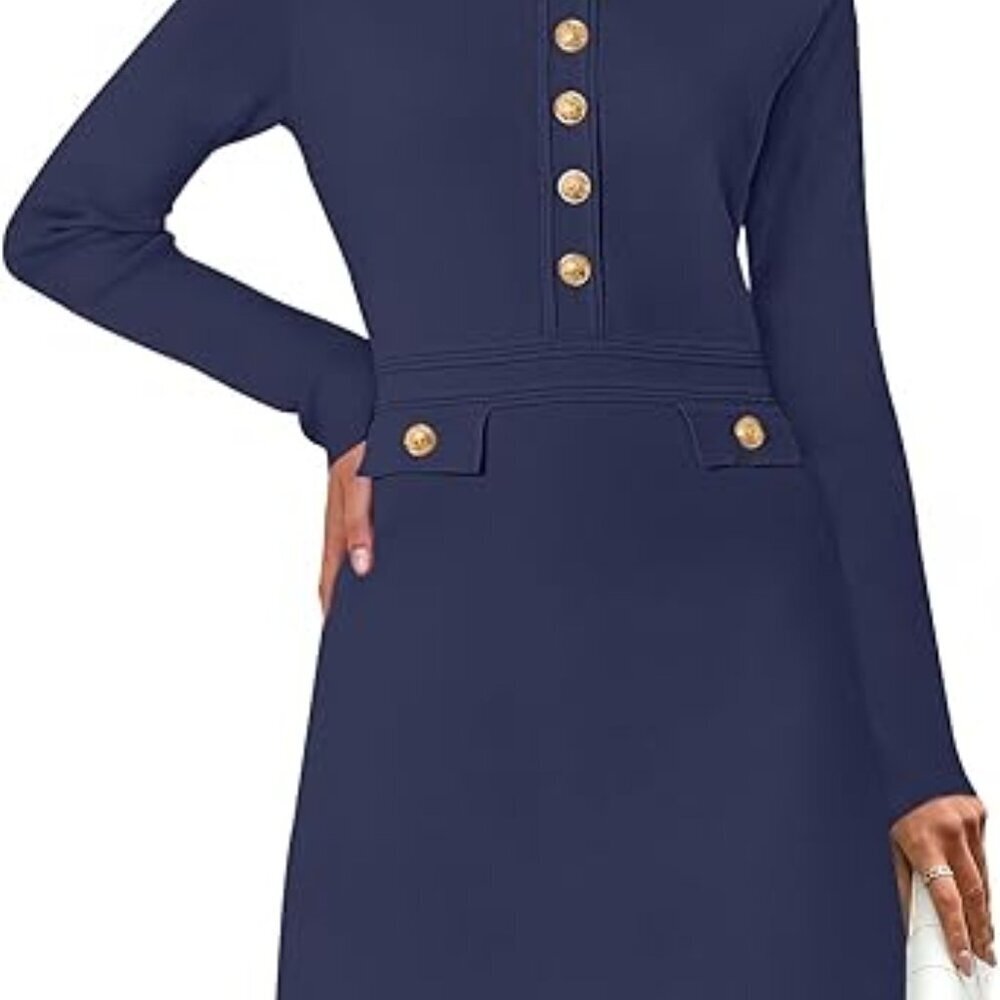 Fall 2025 Long Sleeve Body con Khaki Sweater Dress for Women Winter Formal Mini